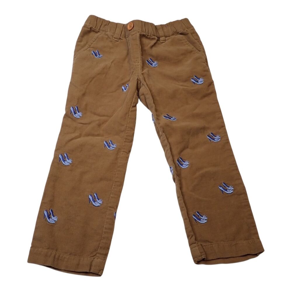 E-Land ELand Pants 2T Toddler Brown Corduroy Embroidered High Heel Shoes